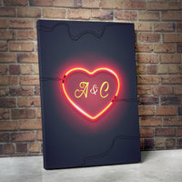 Thumbnail for Tablou Canvas Personalizat - Initial Neon Heart