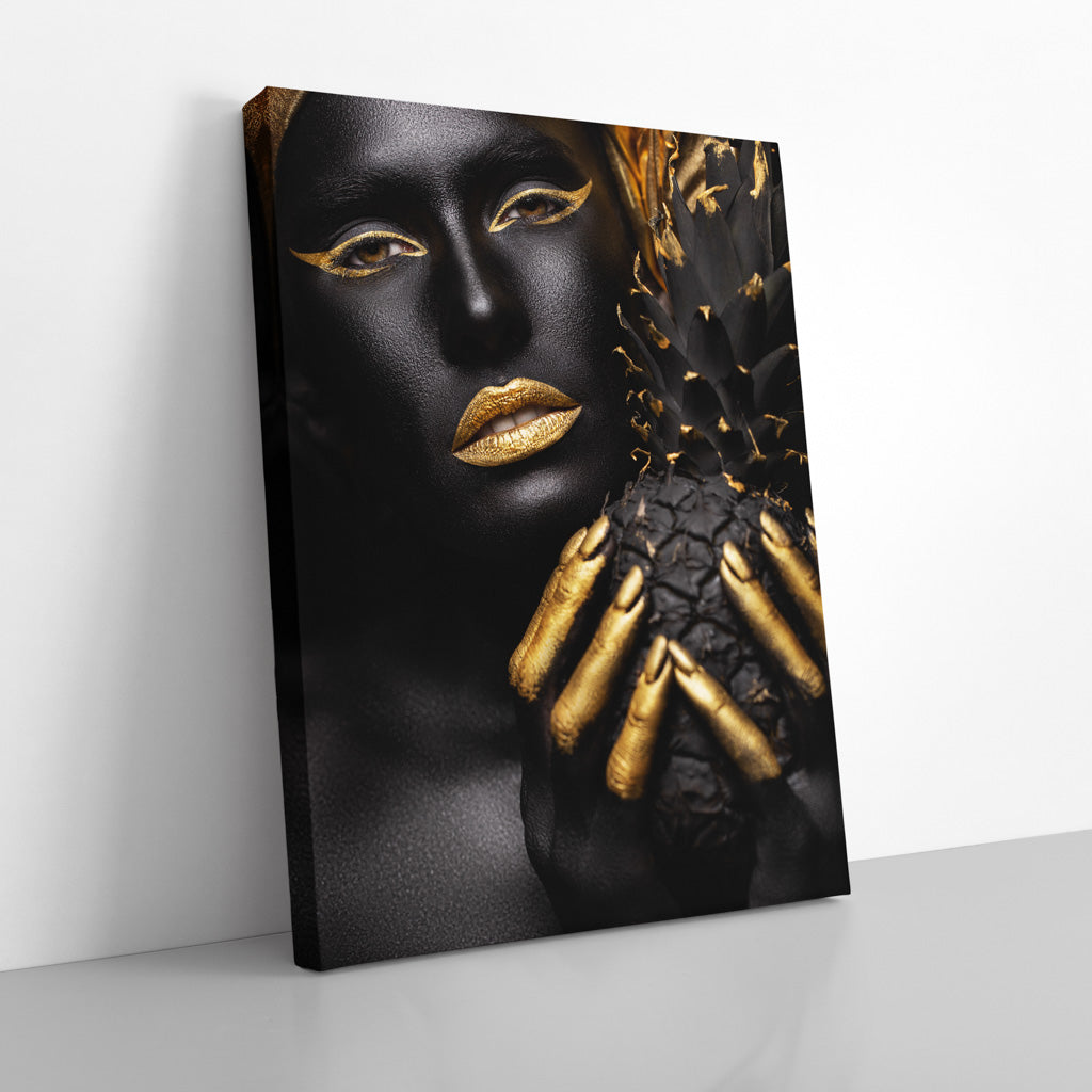 Tablou Canvas - Black and Gold Pinnaple