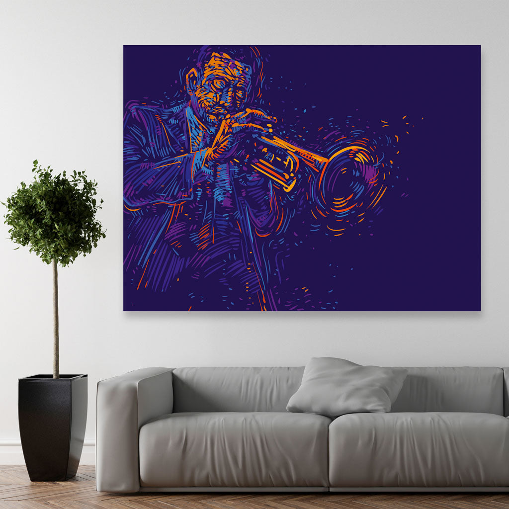 Tablou Canvas - Neon Trumpets