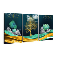 Thumbnail for Tablou Multicanvas 3 Piese - Golden Tree