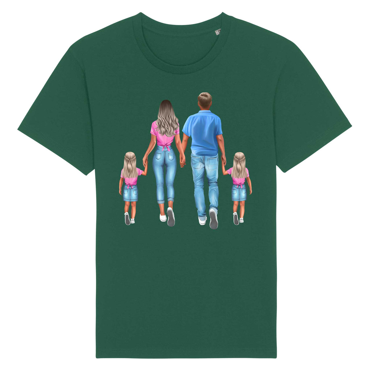 Tricou Unisex - Mamă Tată Fete Gemene