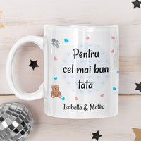 Thumbnail for Cană personalizată cu nume pentru tată de fată şi bebe