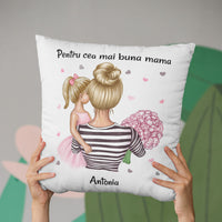 Thumbnail for Pernă personalizată cu text pentru mamă de fată