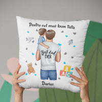 Thumbnail for Pernă personalizată cu text pentru tată de băiat