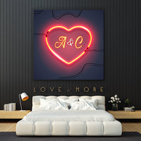 Thumbnail for Tablou Canvas Personalizat - Square initial heart
