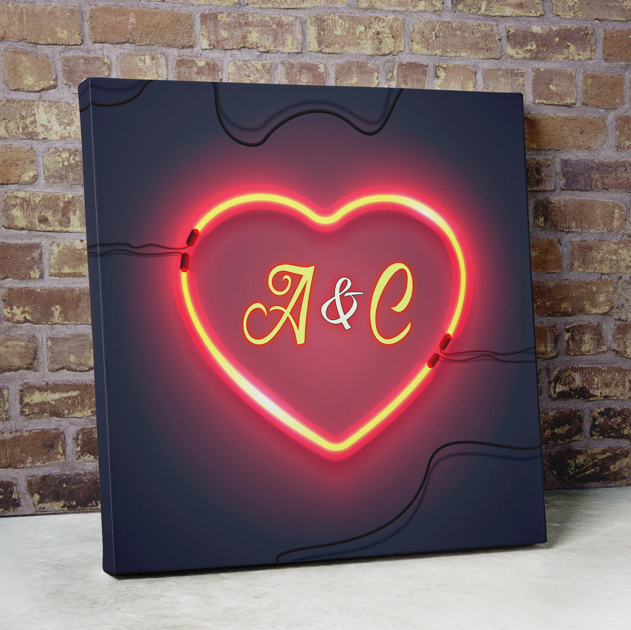 Tablou Canvas Personalizat - Square initial heart