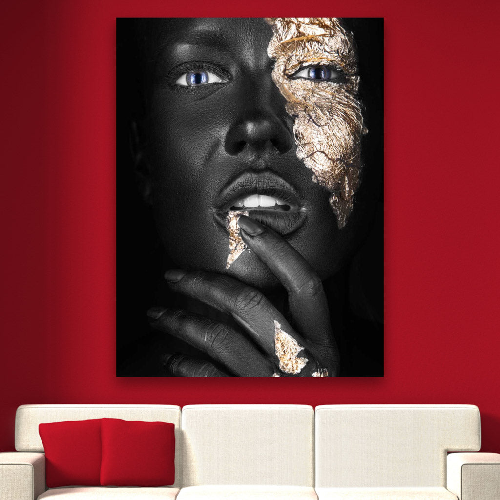 Tablou Canvas - Gold Thinking Face