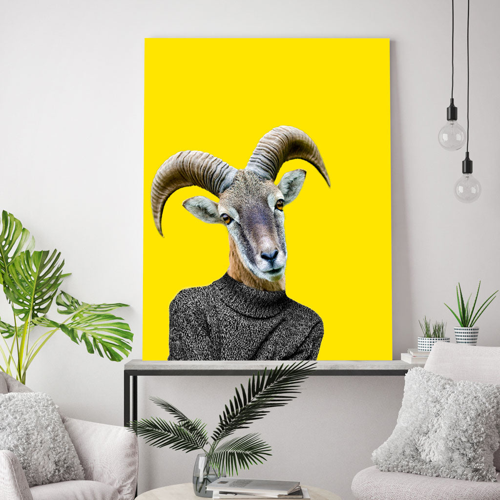 Tablou Canvas - Hippie Billy Goat
