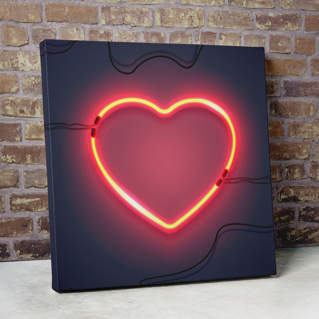 Tablou Canvas Personalizat - Square neon heart
