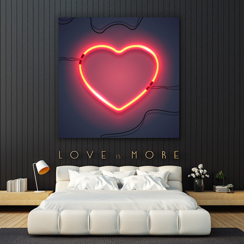 Tablou Canvas Personalizat - Square neon heart