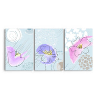 Thumbnail for Tablou Multicanvas 3 Piese - Watercolor Flower