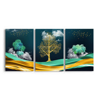 Thumbnail for Tablou Multicanvas 3 Piese - Golden Tree