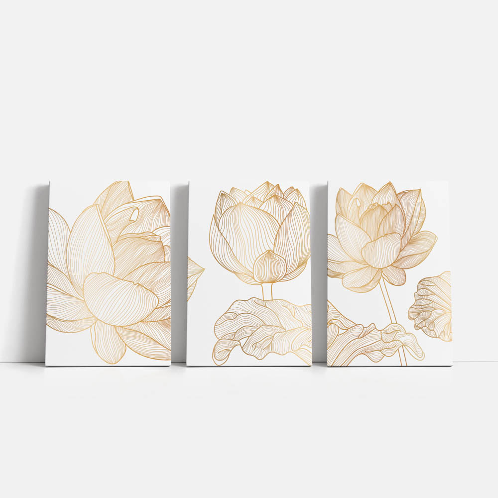Tablou Multicanvas 3 Piese - Lotus Flower