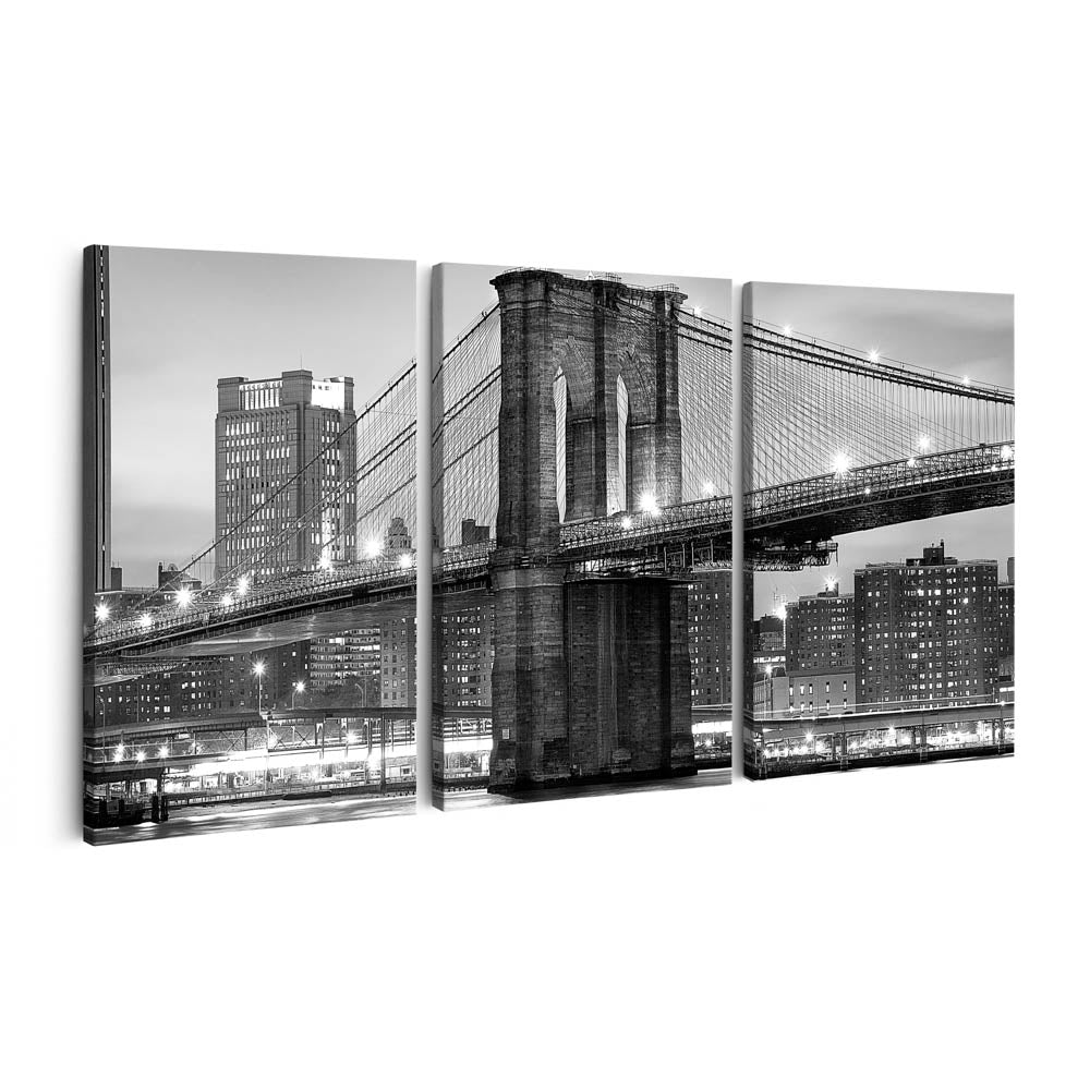 Tablou Multicanvas 3 Piese - Bridge Brooklyn