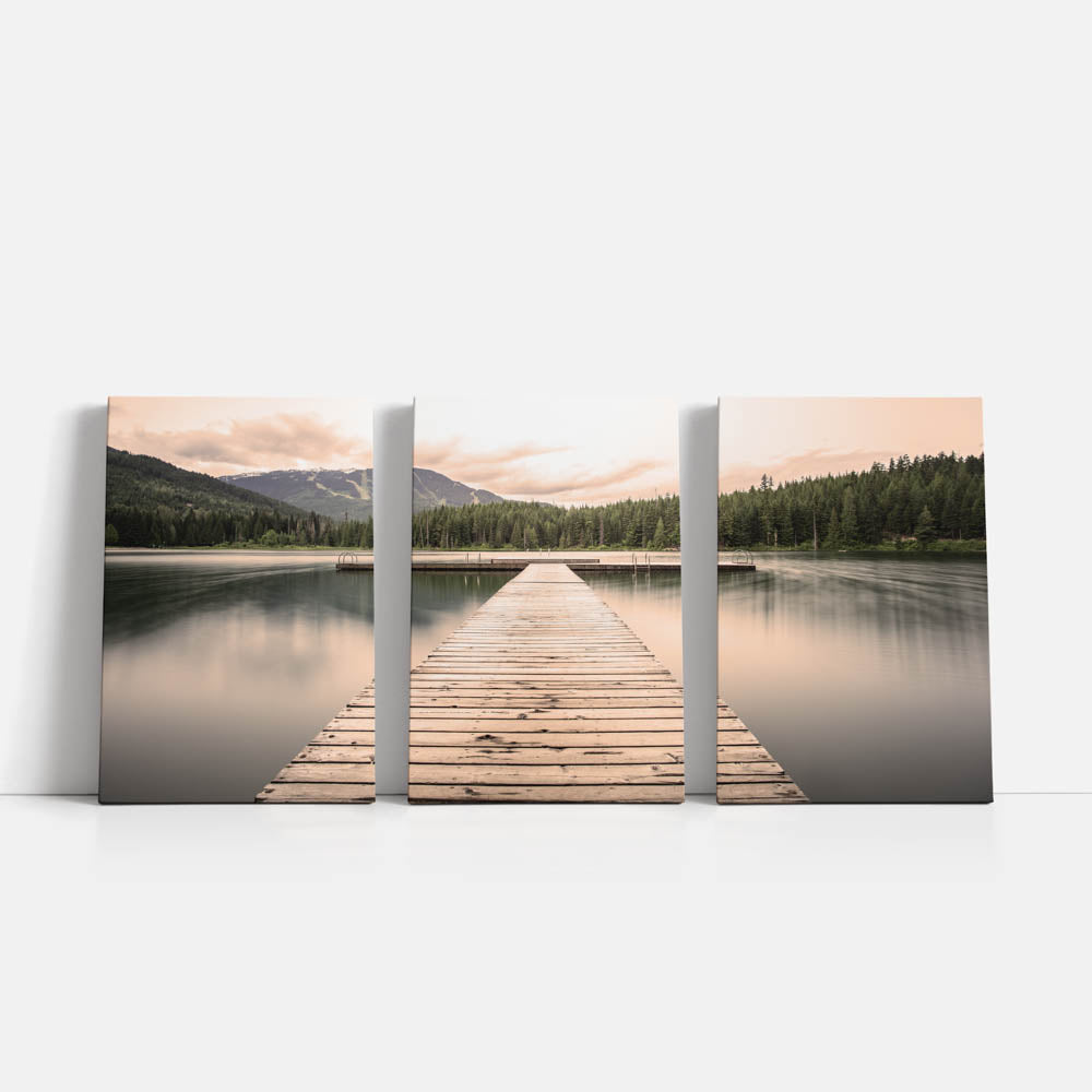 Tablou Multicanvas 3 Piese - Smooth Lake