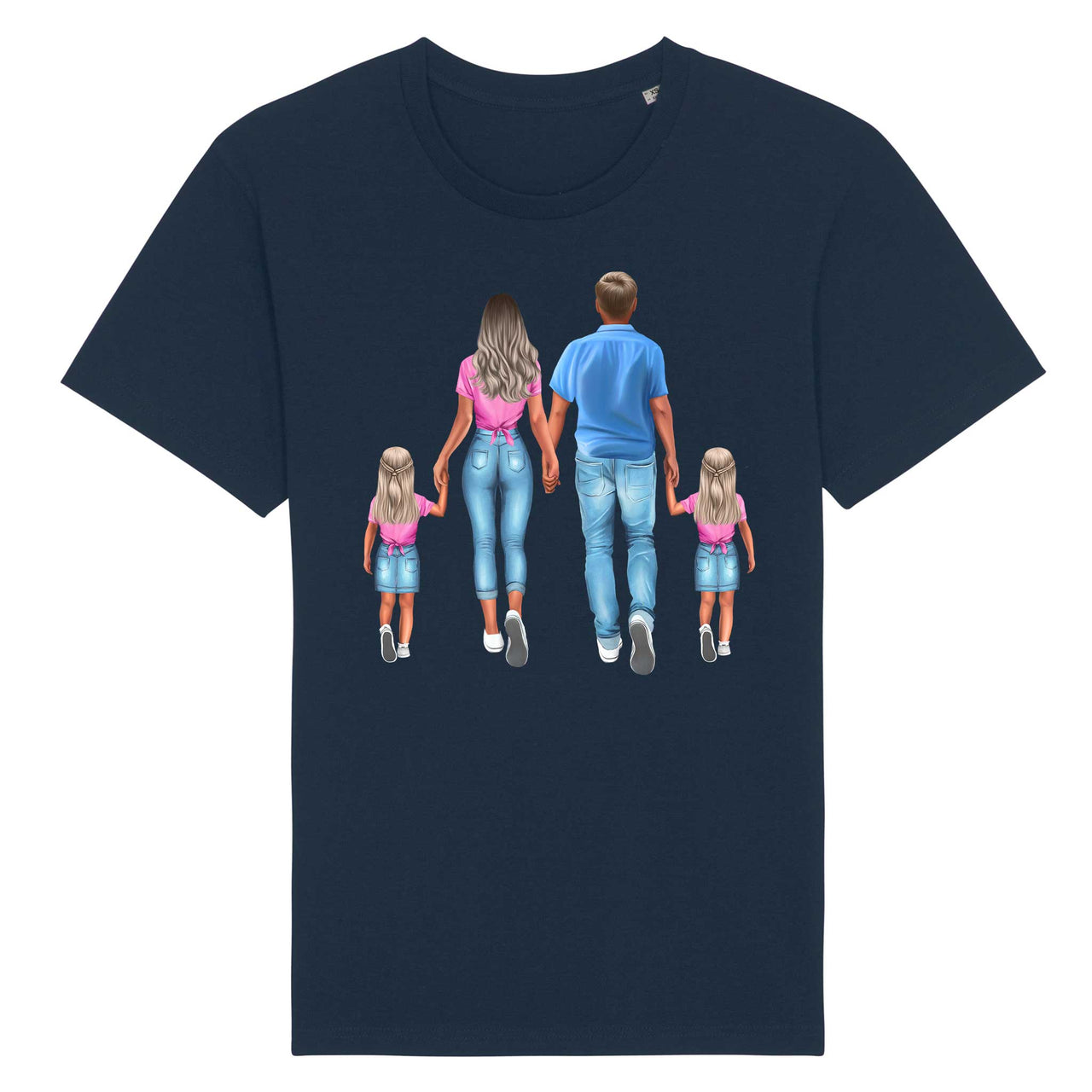 Tricou Unisex - Mamă Tată Fete Gemene