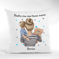 Thumbnail for Pernă personalizată cu text pentru mamă de băiat