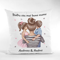 Thumbnail for Pernă personalizată cu text pentru mamă de fată şi băiat